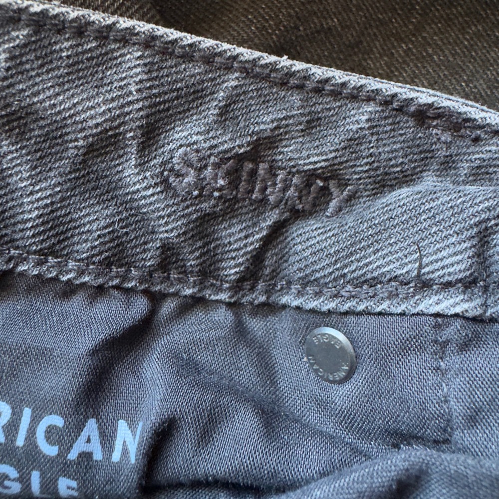 American Eagle Skinny Jeans Womens 12 Regular Washed Black Stretch Denim 2025 - Picture 3 of 8